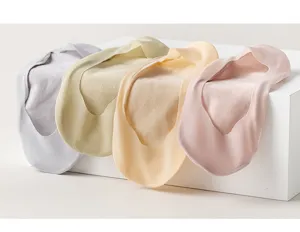 Women summer ice silk no show socks low cut breathable invisible boat socks pastel colors