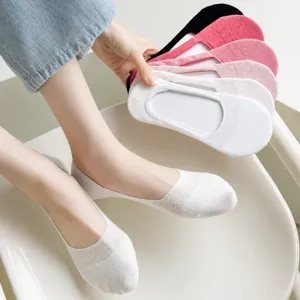 Women Cotton Invisible Boat Socks Summer Thin Breathable Anti-Slip Low Cut Short Socks Casual Plain Daily Footwear