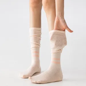 Women's Athletic Long Tube Socks Breathable Mesh Sports Calf Socks For Running Yoga Badminton Fitness Polyester Blend