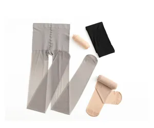 Detailed view of 5D ultra-thin sheer pantyhose, showing smooth texture and stretchy fabric.