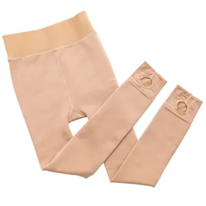 Winter fleece lined thermal leggings nude stirrup tights thick warm shaping pants main view