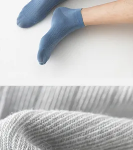 Men short socks cotton breathable ribbed knit comfort casual socks ankle socks detail view
