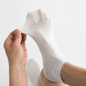 Men's pure cotton short socks, comfortable seamless anti-odor breathable daily casual socks.
