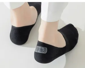 Womens summer invisible socks breathable mesh low cut black boat socks detail anti slip heel