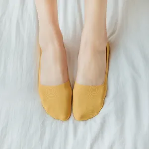 Damen gelbe flache Eisseide unsichtbare Socken Sommer dünne Bootssocken Hauptansicht