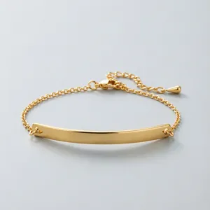 Stainless Steel Curved Bar Bracelet For Women DIY Engravable Minimalist Personalized Fashion Jewelry Hand Accessory Gift
