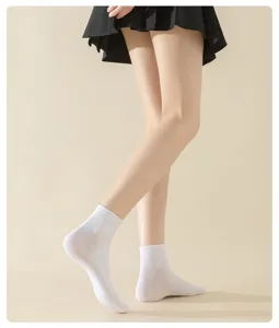 Comfortable women white short socks casual cotton socks ankle daily wear detail view