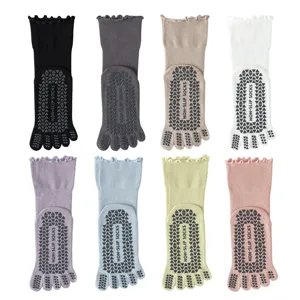 Chaussettes de yoga antidérapantes à cinq orteils pour femmes pilates fitness lot multicolore