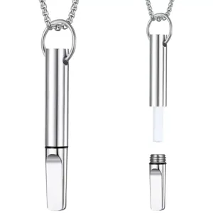 Collar de Respiración de Acero Inoxidable Colgante de Meditación para Alivio del Estrés y Ansiedad Unisex