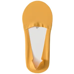 Gelbe Eisseide flach geschnittene Damen Füßlinge, Sommer dünne unsichtbare Bootssocken.