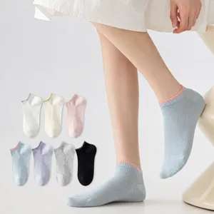 Women's Pure Cotton Mesh Breathable Boat Socks Summer Thin Short Socks Deodorizing Sweat-Absorbing Casual Footies