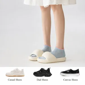 Women cotton short socks summer breathable mesh low cut ankle socks casual daily wear
