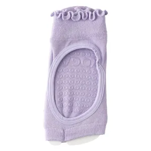 Women yoga socks non slip pilates fitness open back split toe purple breathable sports socks