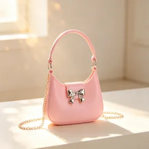 Women Jelly Handbag PVC Bowknot Fashion Korean Style Niche Crossbody Bag Advanced Chain Shoulder Bag Small Square Pouch