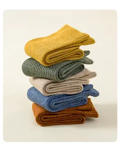 Dames effen kleur katoenen mid-tube sokken casual ademende geribbelde slouch sokken meerkleurig