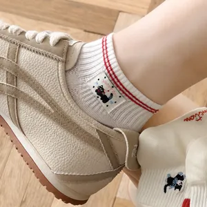 Damen Sommer Kurze Socken Süße Katzenstickerei Atmungsaktives Mesh Baumwolle Lässige Knöchelsocken Für Damen Mädchen Tägliche Kleidung