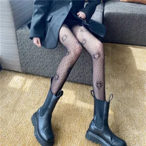 Women's Japanese Style Love Heart Jacquard Fishnet Stockings Sweet Cute Lolita White Black Pantyhose Polyester Tights