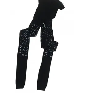 Children black rhinestone tights leggings sparkling baby toddler pants cute fashion apparel