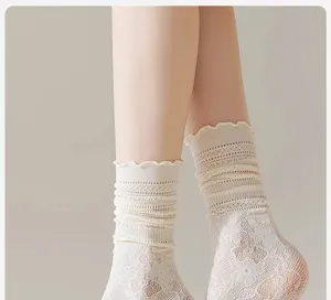 Japanische Rüschen-Spitzen-Wadensocken für Damen, atmungsaktive Netz-Sommersocken.