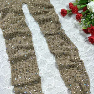 Rhinestone fishnet tights women sparkle mesh pantyhose crystal glitter stockings detail
