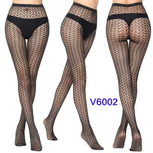 Women sexy black fishnet tights high waist pantyhose diamond patterned hosiery