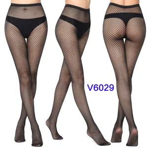 Detailed view of black fishnet pantyhose, high waist mesh tights, sexy hosiery style.