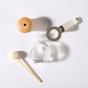 Auto-Lüftungs-Diffusor, leere Glasflasche mit Holzkugeldeckel und Duftstab Zubehör Set