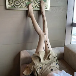 Sheer pantyhose for women, summer thin translucent skin-colored tights with back seam design.