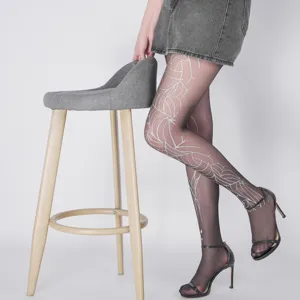 Gothic punk style printed spiderweb black pantyhose Halloween spooky dark sheer tights