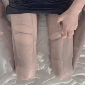 Women sexy sheer ripped pantyhose ultra thin hand torn stockings seductive hosiery main view