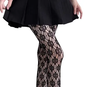 Sexy black fishnet tights and hollow out pantyhose for women, perfect for club party outfits.