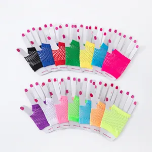 Women Short Mesh Fishnet Gloves Sexy Hollow Out Stretchy Handwear For Party Nightclub Daily Fashion Accessories