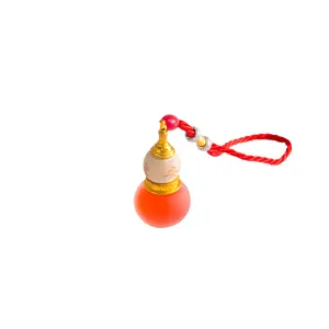 Portable frosted glass gourd perfume bottle and essential oil sub-packaging container pendant.