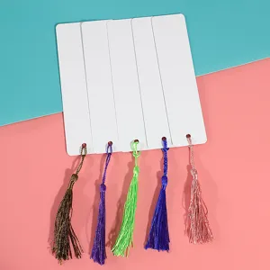 Blank metal bookmarks DIY craft set with colorful tassels for reading students and gifts