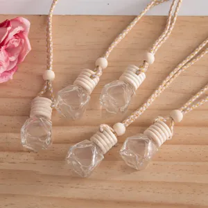 Transparente Glas Auto Parfüm Flasche Anhänger leere Aromatherapie ätherische Öl Flasche hängen