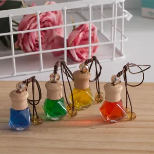 Car Perfume Bottle Pendant Glass Aromatherapy Essential Oil Diffuser Hanging Ornament For Vehicle Interior Decor