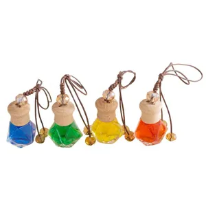 Car Perfume Bottle Pendant Crystal Glass Hanging Aromatherapy Air Freshener Decor