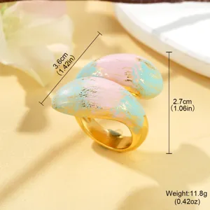 Informations détaillées sur la taille et le poids de la bague ouverte pastel