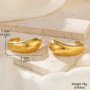 Chunky Gold Edelstahl Creolen Ohrringe mit Größen- und Gewichtsangaben