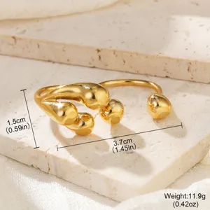 Detailansicht eines goldenen Edelstahlrings mit präzisen Maßen und Gewichtsangaben
