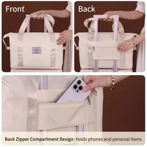 Grote Capaciteit Uitbreidbare Reistas Waterdicht Oxford Duffle Bag Met Droog Nat Scheiding Trolley Mouw Voor Vrouwen Mannen Sporttas