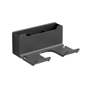 Wall mounted hair dryer holder bathroom organizer rack storage stand for blow dryer black