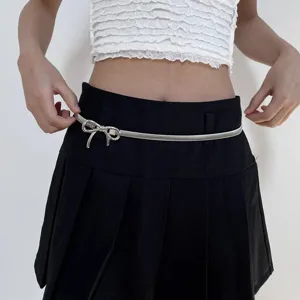 Minimalistiki Alusida Mesis apo Metalo me Aggrafa Fioru ke Elastiki Letti Zoni gia Gynaikes Moda Forema Panteloni Diakosmitiko Kosmima Mesis