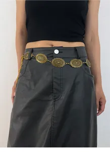 Catena da cintura in metallo vintage da donna, accessorio boho per abiti e jeans.