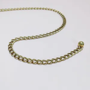 Catena da cintura in metallo dorato vintage da donna, accessorio per abiti e jeans.
