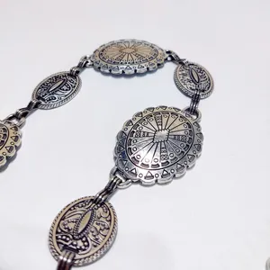 Catena da cintura in metallo stile deserto retro per donna cintura concho stile occidentale.