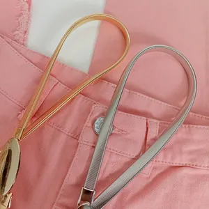 Femme ceinture taille stretch metal chaine elastique boucle ovale pour robes pulls