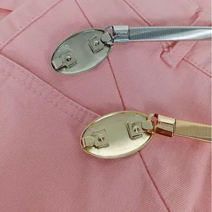 Ceinture de taille élastique en métal ovale pour robe et pull chaîne décorative