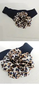 Women leopard flower elastic waist belt chic decorative sash for dress sweater coat