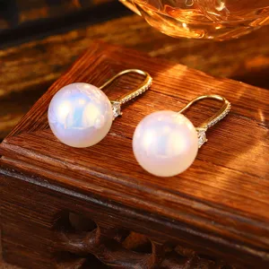 925 Sterling Silber Ohrstecker Künstliche Perle Strass Blume Quaste Ohrringe Vintage Luxus Schmuck Für Damen